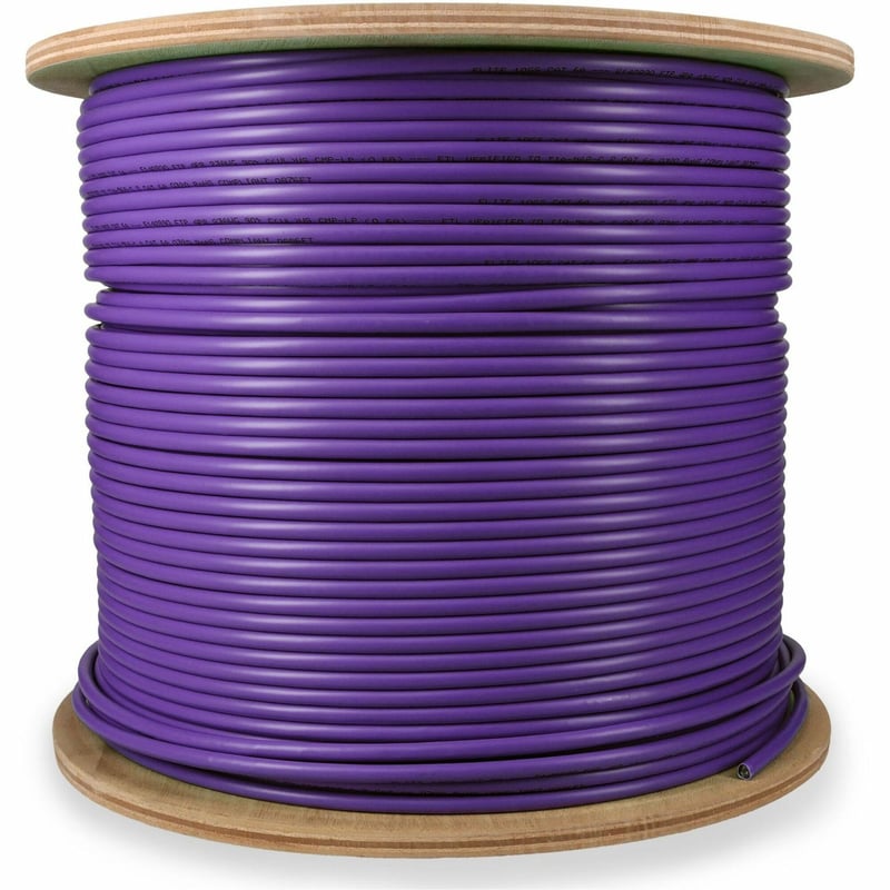 AddOn 1000ft Non-Terminated Purple CAT 6A Shielded Plenum-Rated Bulk Cable - Thumbnail 1