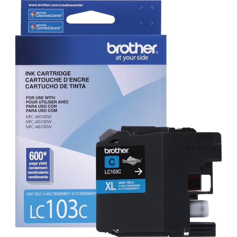 Brother Genuine Innobella LC103C High Yield Cyan Ink Cartridge - Thumbnail 1