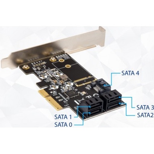 IO Crest 5 port Non-RAID SATA III 6Gbp/s PCI-e x4 Controller Card - Thumbnail 4