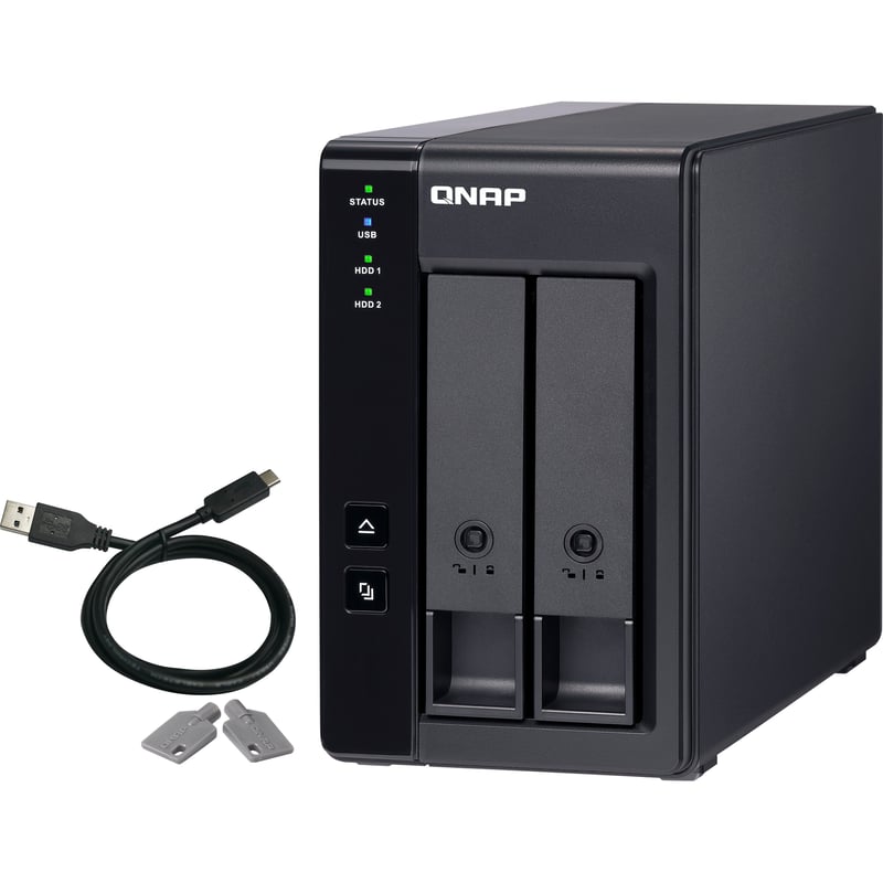 QNAP 2 Bay USB Type-C Direct Attached Storage with Hardware RAID - Thumbnail 1