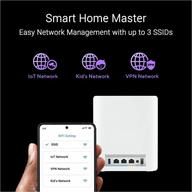 ZENWF BT10 TRI-BAND WF 7 MESH 18GBPS 3000SQ.FT 1PK DUAL 10G PORTS - Thumbnail 4