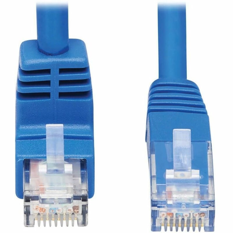 Tripp Lite by Eaton Down-Angle Cat6 Gigabit Molded UTP Ethernet Cable (RJ45 Right-Angle Down M to RJ45 M) Blue 15 ft. (4.57 m) - Thumbnail 1