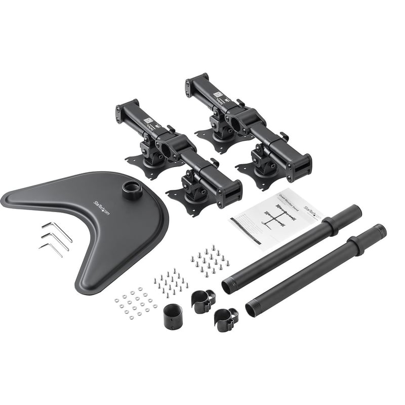 StarTech.com Quad Monitor Stand, Crossbar, Steel, Monitors up to 27" (17.6lb/8kg), VESA Monitor, Computer Monitor Stand, Monitor Arm - Thumbnail 2