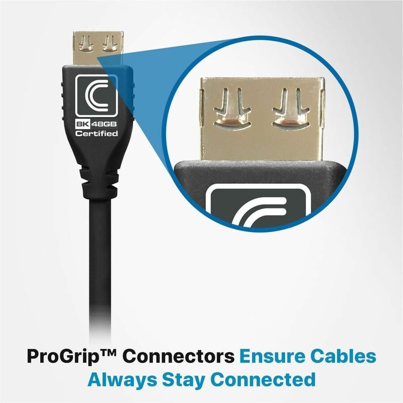 Comprehensive MicroFlex Pro AV/IT Integrator Series Active Ultra High Speed 8K 48G HDMI Cable with ProGrip Jet Black 25ft - Thumbnail 3