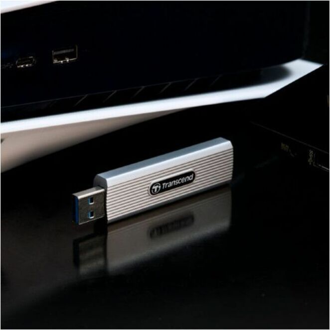 Transcend ESD320A 1 TB Portable Solid State Drive - External - Gray - Thumbnail 3