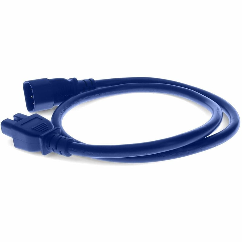 AddOn 1ft C14 Male to C15 Female 14AWG 100-250V at 15A Blue Power Cable - Thumbnail 2