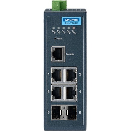 Advantech 4FE+2G SFP Managed Ethernet Switch, -40~75? - Thumbnail 2