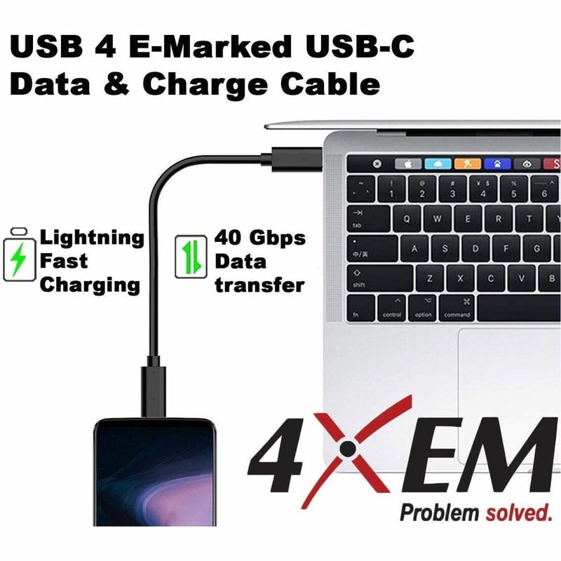4XEM USB-C to C 40 Gigabit Half Meter Cable - Thumbnail 4