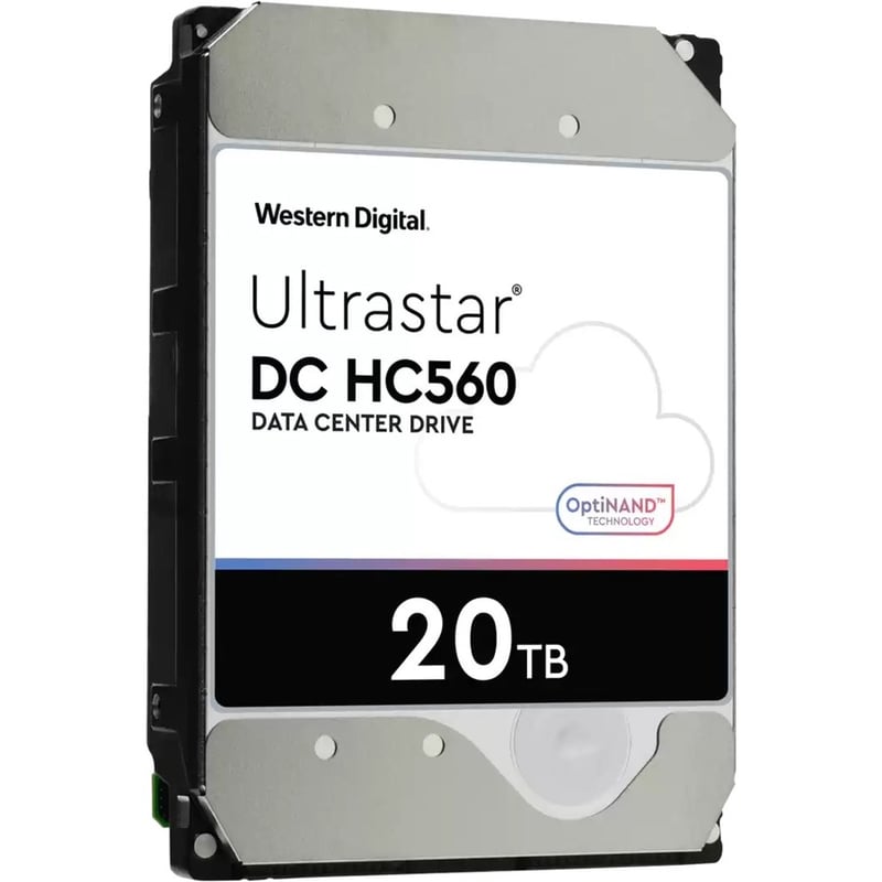 WD Ultrastar DC HC560 WUH722020ALE6L4 20 TB Hard Drive - 3.5" Internal - SATA (SATA/600) - Conventional Magnetic Recording (CMR) Method - Thumbnail 3
