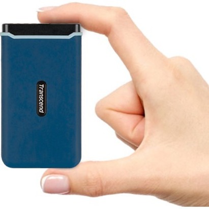 Transcend ESD370C 250 GB Portable Rugged Solid State Drive - External - Navy Blue - Thumbnail 3