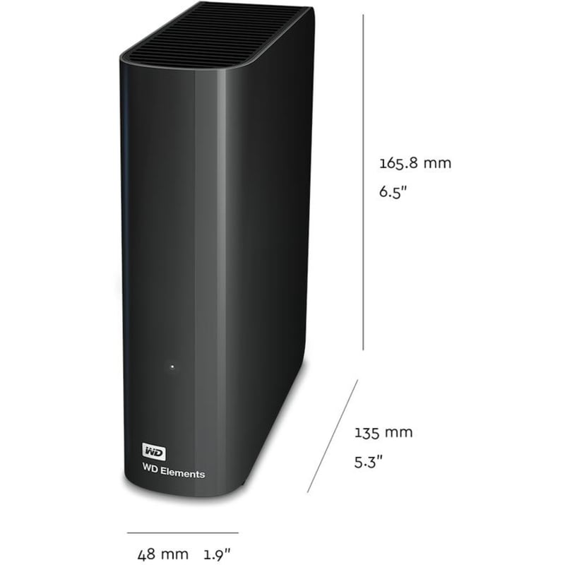 WD Elements 10 TB Hard Drive - External - Black - Thumbnail 2