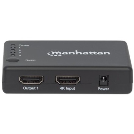 HDMI Splitter 4-Port (Compact), 4K@30Hz, Displays output from x1 HDMI source to x4 HD displays (same output to four displays), AC Powered (cable 0.7m), Black, Three Year Warranty - Thumbnail 3