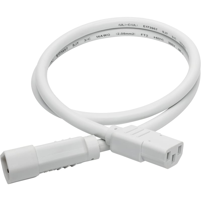 Eaton Tripp Lite Series Heavy-Duty PDU Power Cord, C13 to C14 - 15A, 250V, 14 AWG, 3 ft. (0.91 m), White - Thumbnail 2