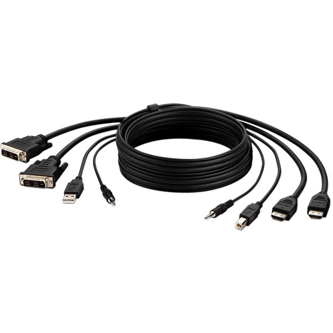 Belkin TAA 2 DVI t-to HDMI/USB/AUD CBL, VD MM; USB A/B, 6' - Thumbnail 1