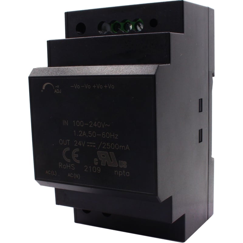 Brainboxes 60W Single Output Industrial DIN Power Supply - Thumbnail 1