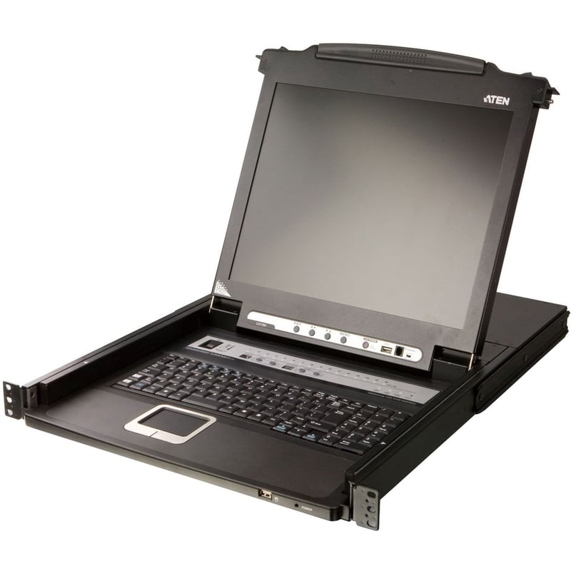 Aten Slideaway CL5708 17" LCD Console 8-Port Combo KVM with Peripheral Sharing Technology-TAA Compliant - Thumbnail 1