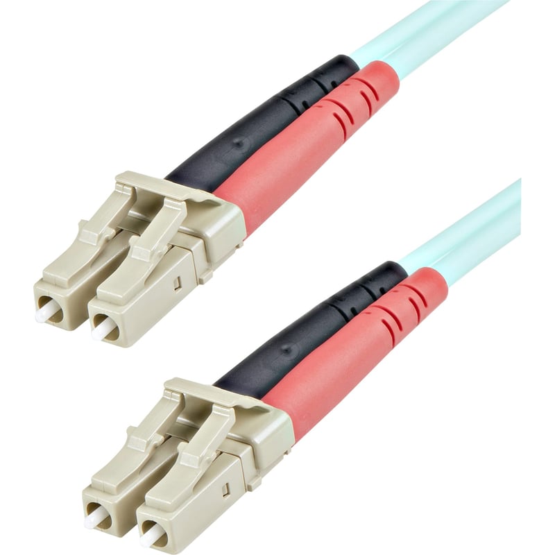 StarTech.com 1m Fiber Optic Cable - 10 Gb Aqua - Multimode Duplex 50/125 - LSZH - LC/LC - OM3 - LC to LC Fiber Patch Cable - Thumbnail 1