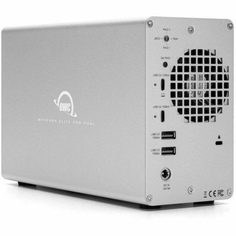 OWC MERCURY ELITE PRO DUAL WITH 3-PORT HUB 12TB RAID STORAGE WITH USB 10GB/S - U - Thumbnail 3