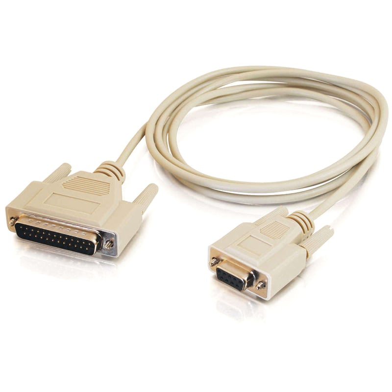 C2G 6ft DB25 Male to DB9 Female Null Modem Cable - Thumbnail 2