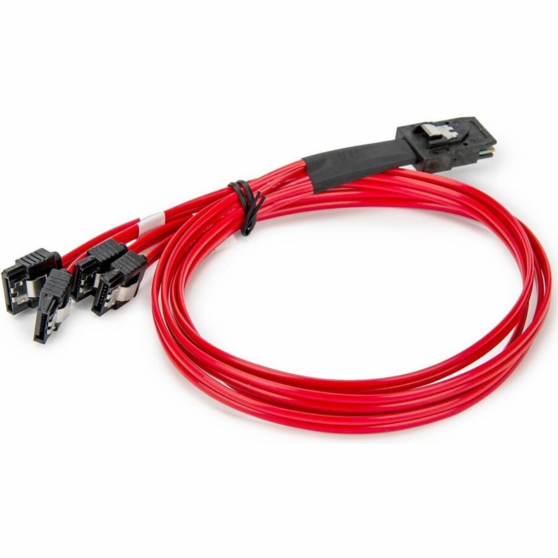 50CM (19.7IN) SCSI SAS CABLE 1X SFF-8087 TO 4X LATCHING SATA-RED - Thumbnail 3