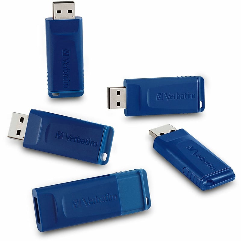 8GB USB Flash Drive - 5pk - Blue - Thumbnail 1