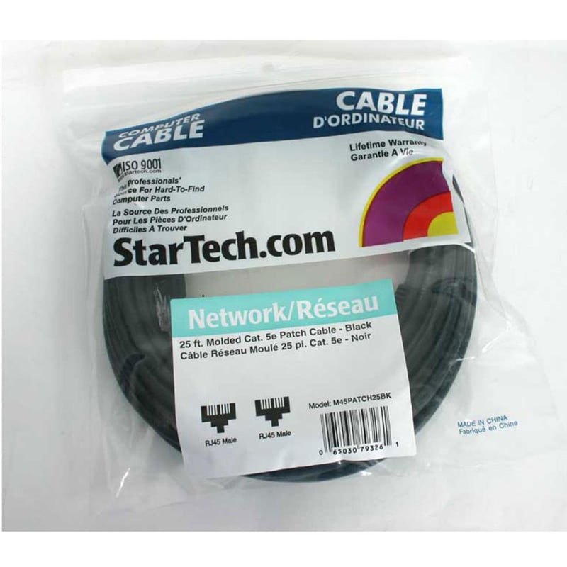 StarTech.com 25 ft Black Molded Cat5e UTP Patch Cable - Thumbnail 3