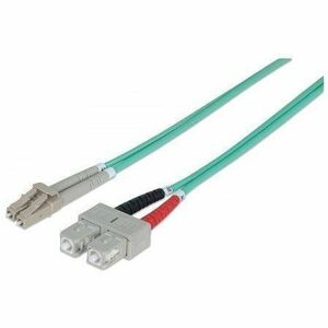Fiber Optic Patch Cable, OM3, LC/SC, 5m, Aqua, Duplex, Multimode, 50/125 µm, LSZH, Fibre, Lifetime Warranty - Thumbnail 1