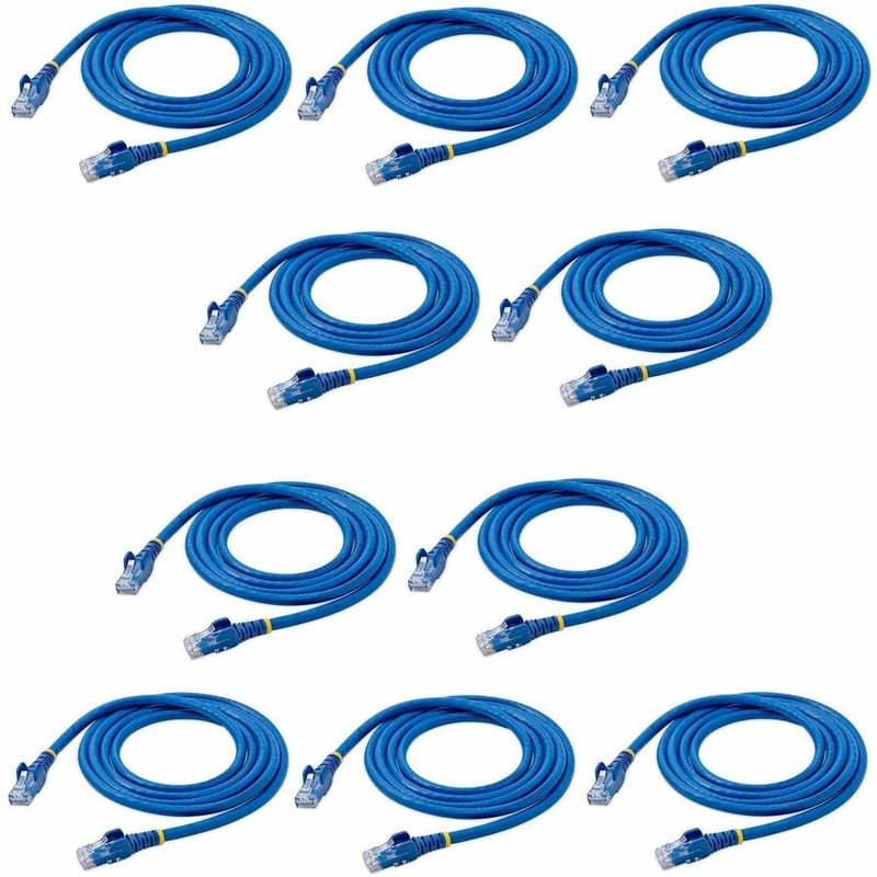 StarTech.com 5 ft. CAT6 Ethernet Cable - 10 Pack - ETL Verified - Blue CAT6 Patch Cord - Snagless RJ45 Connectors - 24 AWG - UTP - Thumbnail 2