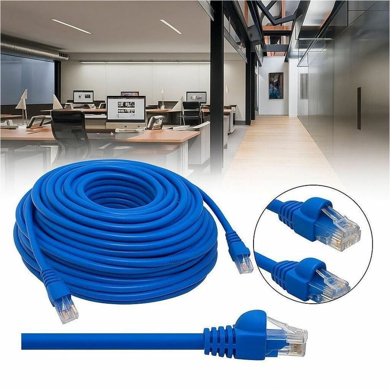 4XEM 50FT Cat6A Snagless RJ45 Ethernet Patch Cable (Blue, 10Gbps, Pure Copper, UTP) - Thumbnail 2