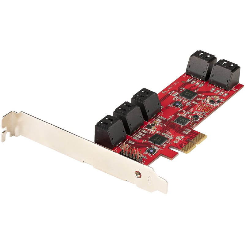 StarTech.com SATA PCIe Card, 10 Port PCIe SATA Expansion Card, 6Gbps SATA Adapter, Stacked SATA Connectors, PCI Express to SATA Converter - Thumbnail 1