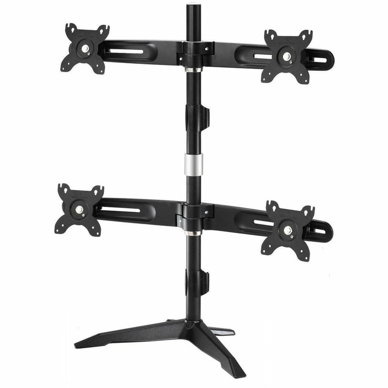Amer Mounts Quad Monitor Stand Mount (2 over 2) Supports Flat Panel Sizes 15" to 24" AMR4SU - Thumbnail 1