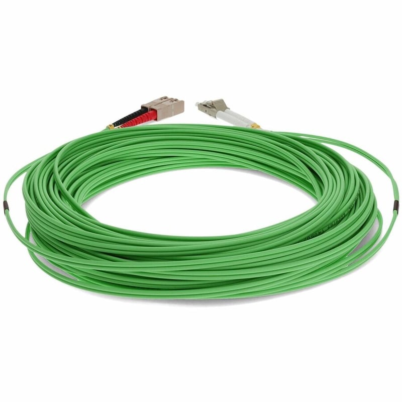 AddOn 15m SC to LC Green OM4 Duplex OFNR (Riser-Rated) Fiber Patch Cable - Thumbnail 4