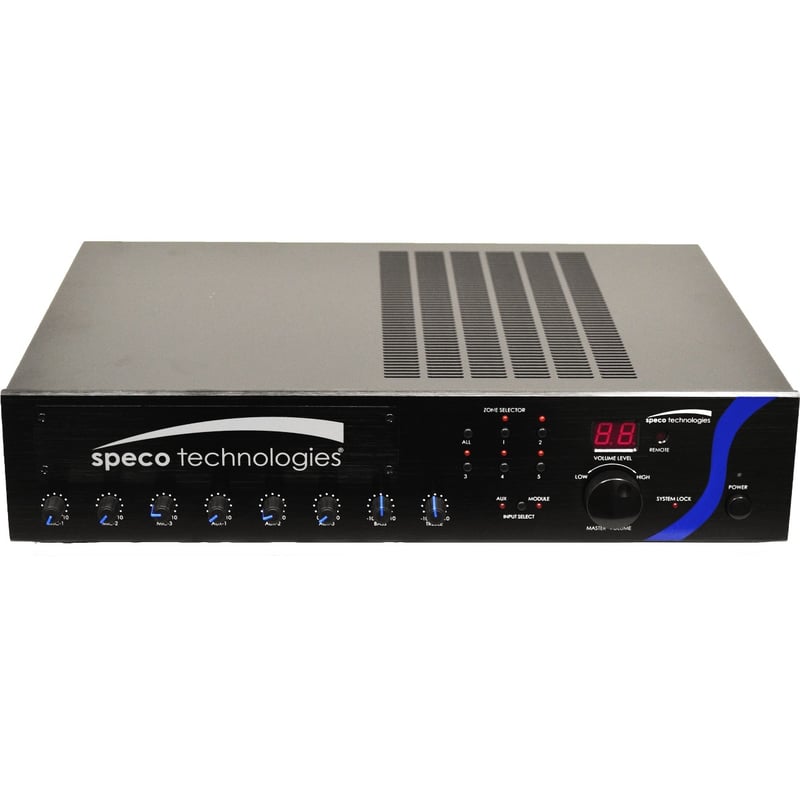 240W PA MIXER AMPLIFIER WITH MODULE BAY - INCLUDES IR REMOTE AND RACK-MOUNTING K