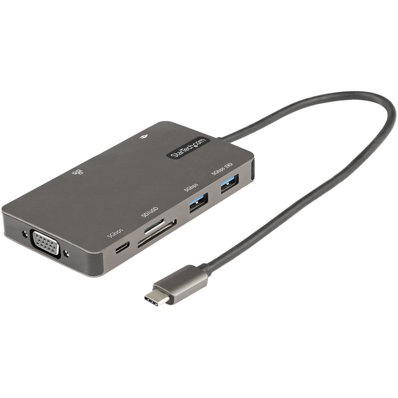 StarTech.com USB C Multiport Adapter, HDMI 4K 30Hz or VGA, 5Gbps USB 3.0 Hub (USB A / USB C Ports), 100W Power Delivery, SD/Micro SD, GbE - Thumbnail 1