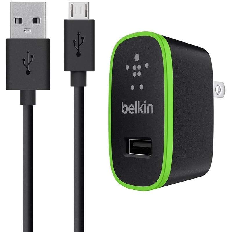 Belkin 12W USB-A Wall Charger + USB-A to Micro-USB Cable - 4ft Cable - Thumbnail 1