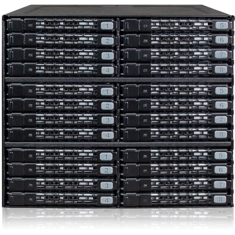 Icy Dock ToughArmor MB924IP-B Drive Enclosure for 5.25" SATA, Serial Attached SCSI (SAS) - Mini-SAS Host Interface External - Black - Thumbnail 2
