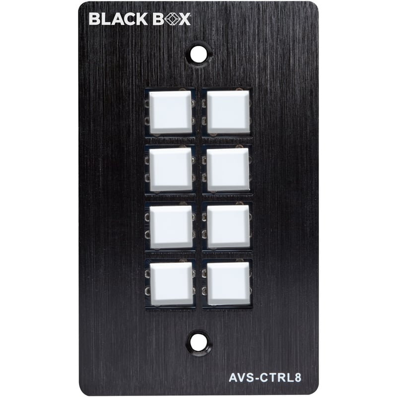 Black Box Wallplate Control Panel - RS-232, 8-Button - Thumbnail 1