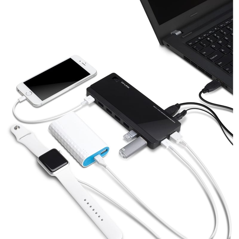 TP-Link UH720 - Powered USB Hub 3.0 with 7 USB 3.0 Data Ports and 2 Smart Charging USB Ports - Thumbnail 4