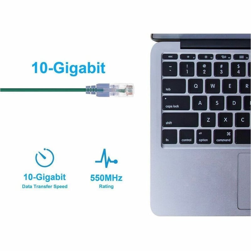 MONOPRICE SLIMRUN CAT6A ETHERNET PATCH CABLE - SNAGLESS RJ45_ UTP_ PURE BARE COP - Thumbnail 5