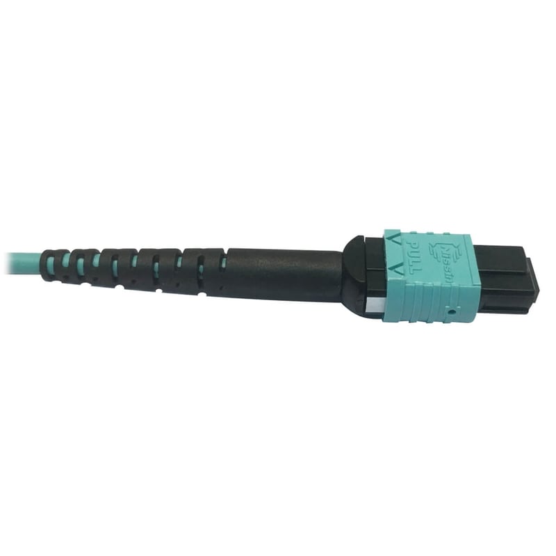 Tripp Lite by Eaton 400G Multimode 50/125 OM4 Plenum-Rated Fiber Optic Cable 24F MTP/MPO-PC (F/F) Aqua 5 m - Thumbnail 4