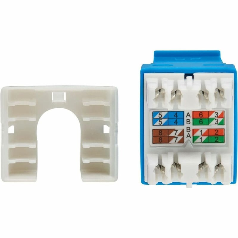 CAT6 KEYSTONE JACK 4PPOE COMP 110/KRONE 568A/B RJ45 BLUE 10-PACK - Thumbnail 4
