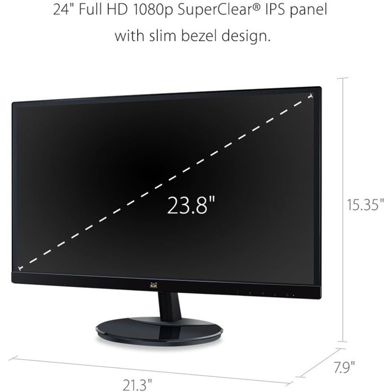 ViewSonic VA2459-SMH 24 Inch IPS 1080p LED Monitor with 100Hz, HDMI and VGA Inputs - Thumbnail 4