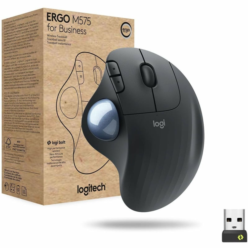 Logitech Ergo M575 for Business (Graphite) - Brown Box - Thumbnail 1