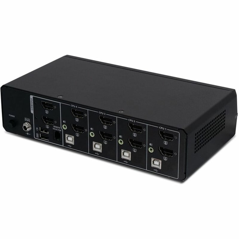 4-PORT DUAL VIEW TRUE UNIVERSAL (DP/HDMI) SECURE KVM SWITCH W/AUDIO - Thumbnail 2