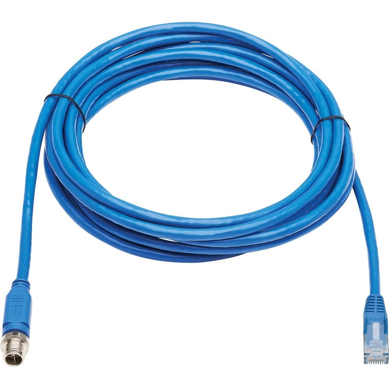 Eaton Tripp Lite Series M12 X-Code Cat6 1G UTP CMR-LP Ethernet Cable (M12 M/RJ45 M), IP68, PoE, Blue, 3 m (9.8 ft.) - Thumbnail 2
