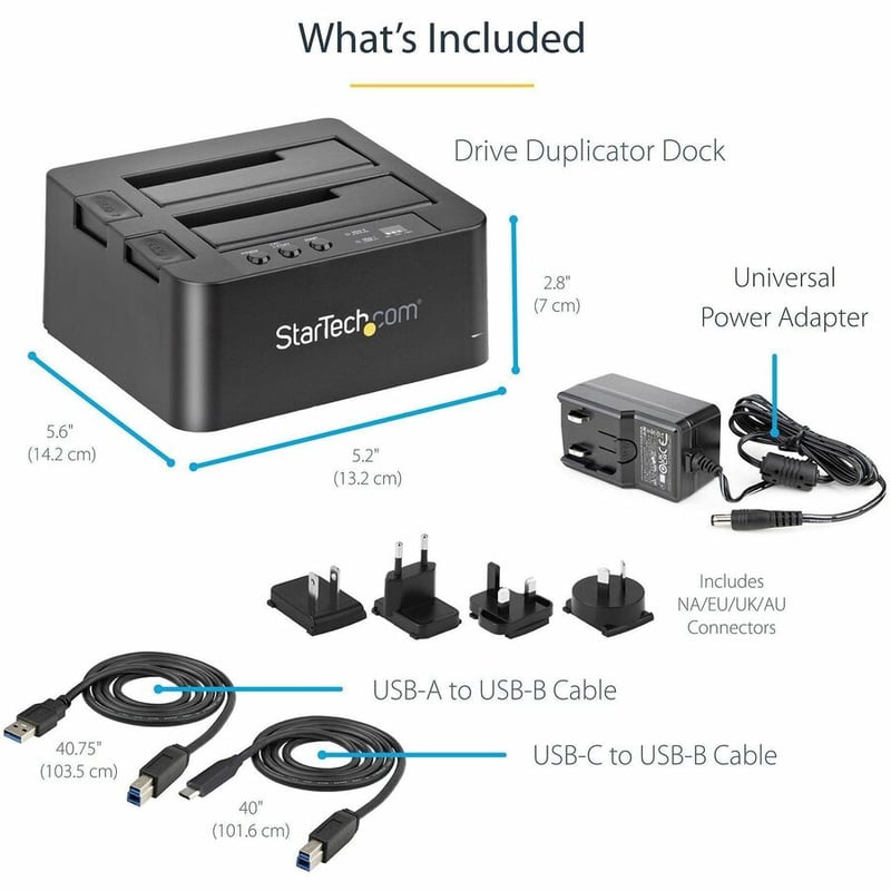 StarTech.com Standalone Hard Drive Duplicator, External Dual Bay HDD/SSD Cloner/Copier, USB 3.1 to SATA Drive Docking Station, Disk Cloner - Thumbnail 2