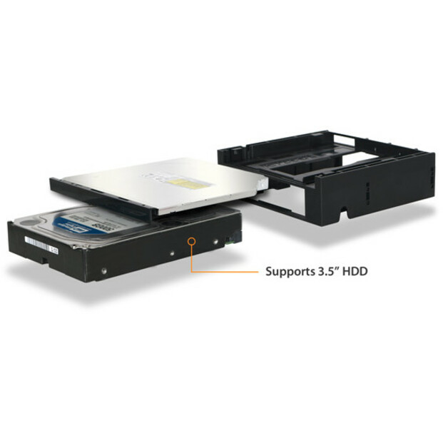 Icy Dock FLEX-FIT Duo MB343SPO Drive Bay Adapter for 5.25" Internal - Black - Thumbnail 4