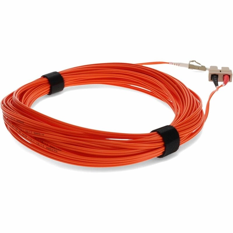 AddOn 30m SC to LC Orange OM2 Duplex OFNR (Riser-Rated) TAA Fiber Patch Cable - Thumbnail 5