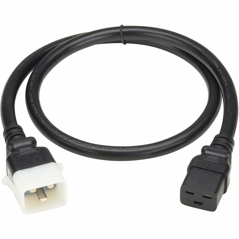 PDU POWER CORD C19 TO PLOCK C20 HEAVY-DUTY 20A 250V 12AWG 3FT BLACK - Thumbnail 1