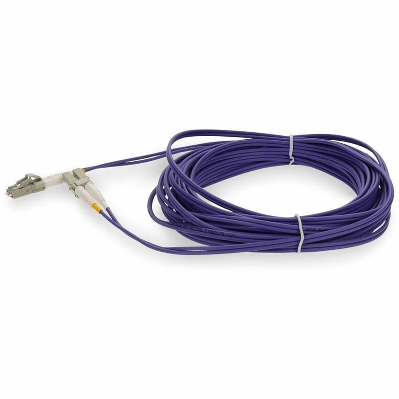 AddOn 3m LC to LC Purple OM4 Duplex OFNP (Plenum-Rated) Fiber Patch Cable - Thumbnail 2